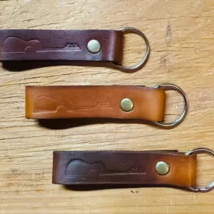 Handmade Guitar Logo Leather Key Chain