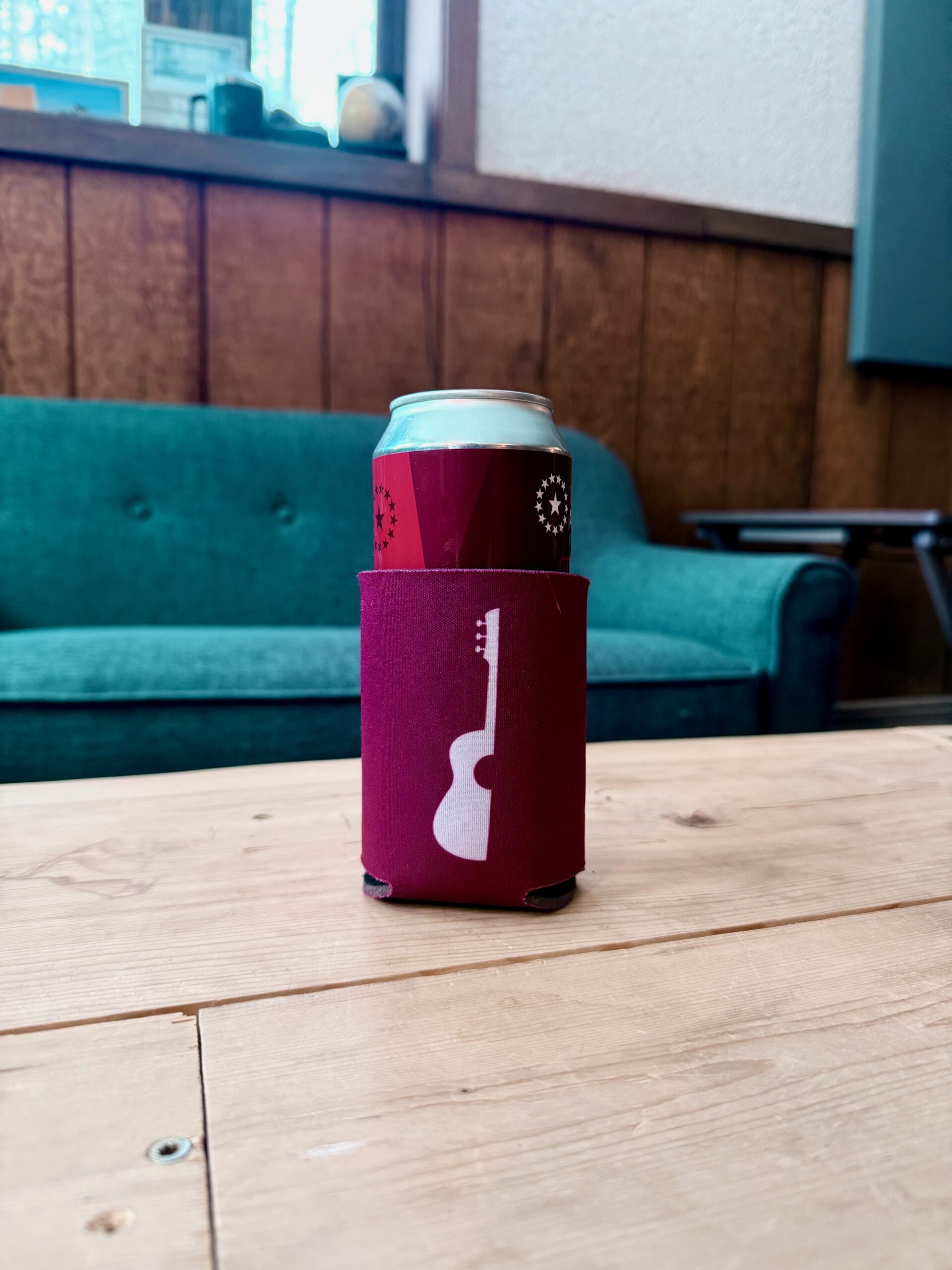 Guitar Logo Drink Coozie - Image 1